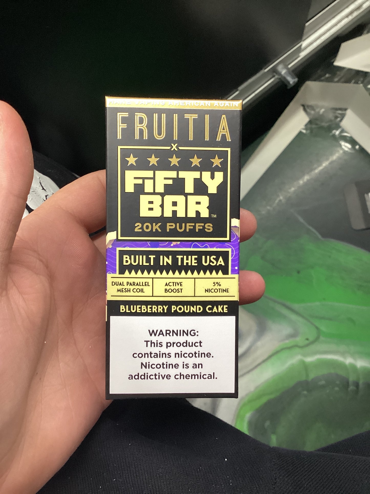 Fifty bar 20K puff straw blue berry pound cake