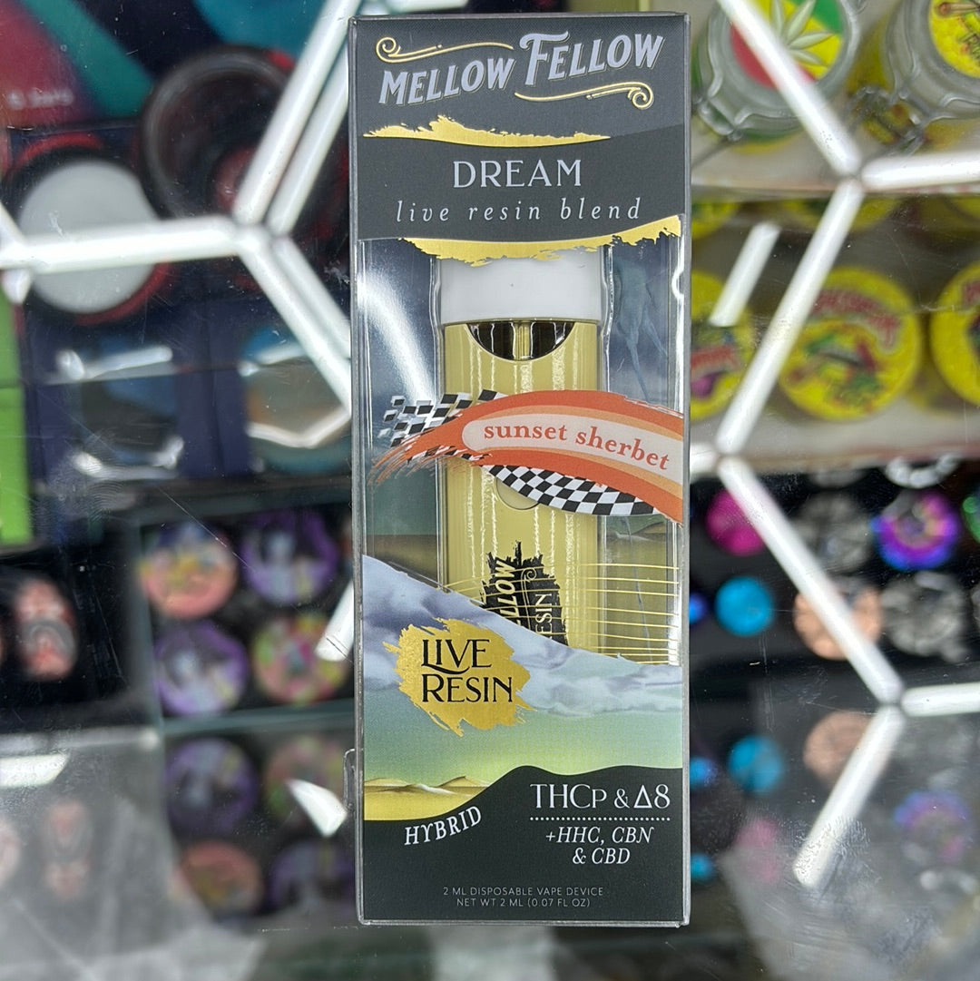 Mellow fellow, Sunset sherbet, live resin hybrid