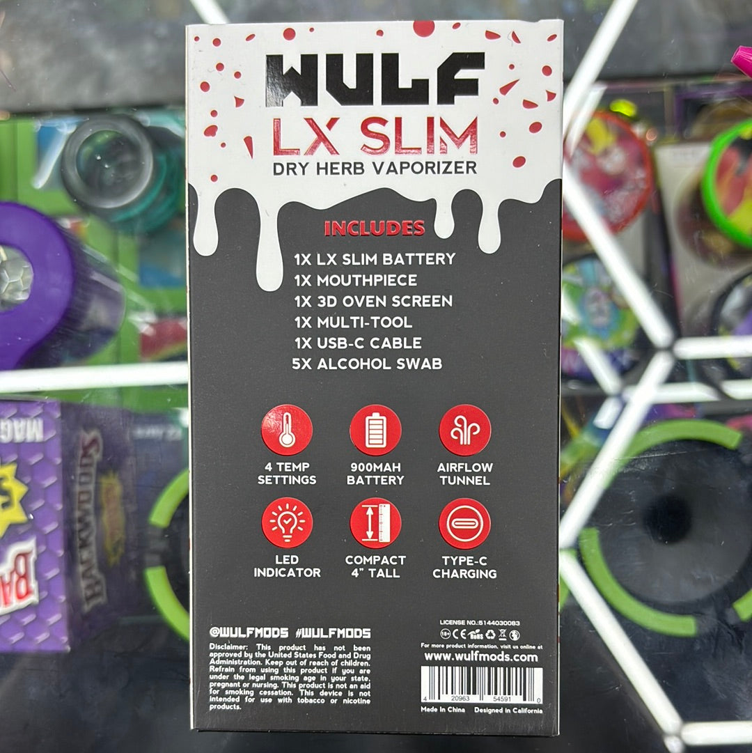 Wulf LX slim dry herb, vaporizer, white blood, mark color