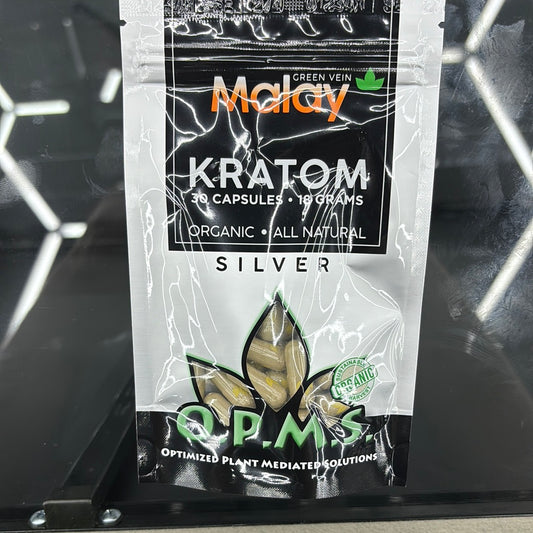 Opms Malay Kratom 30 capsule silver