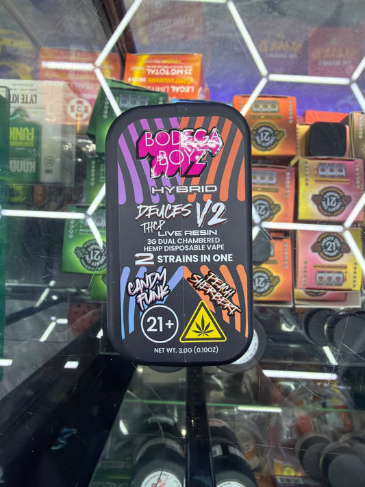 Bodega Boy Thcp 3g disposable vape Dueces V2 hybrid candy funk/ peach sherbet