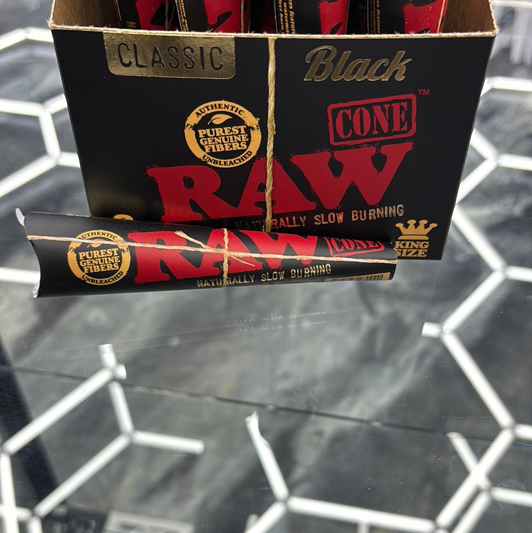 Raw black king size cone 3pack
