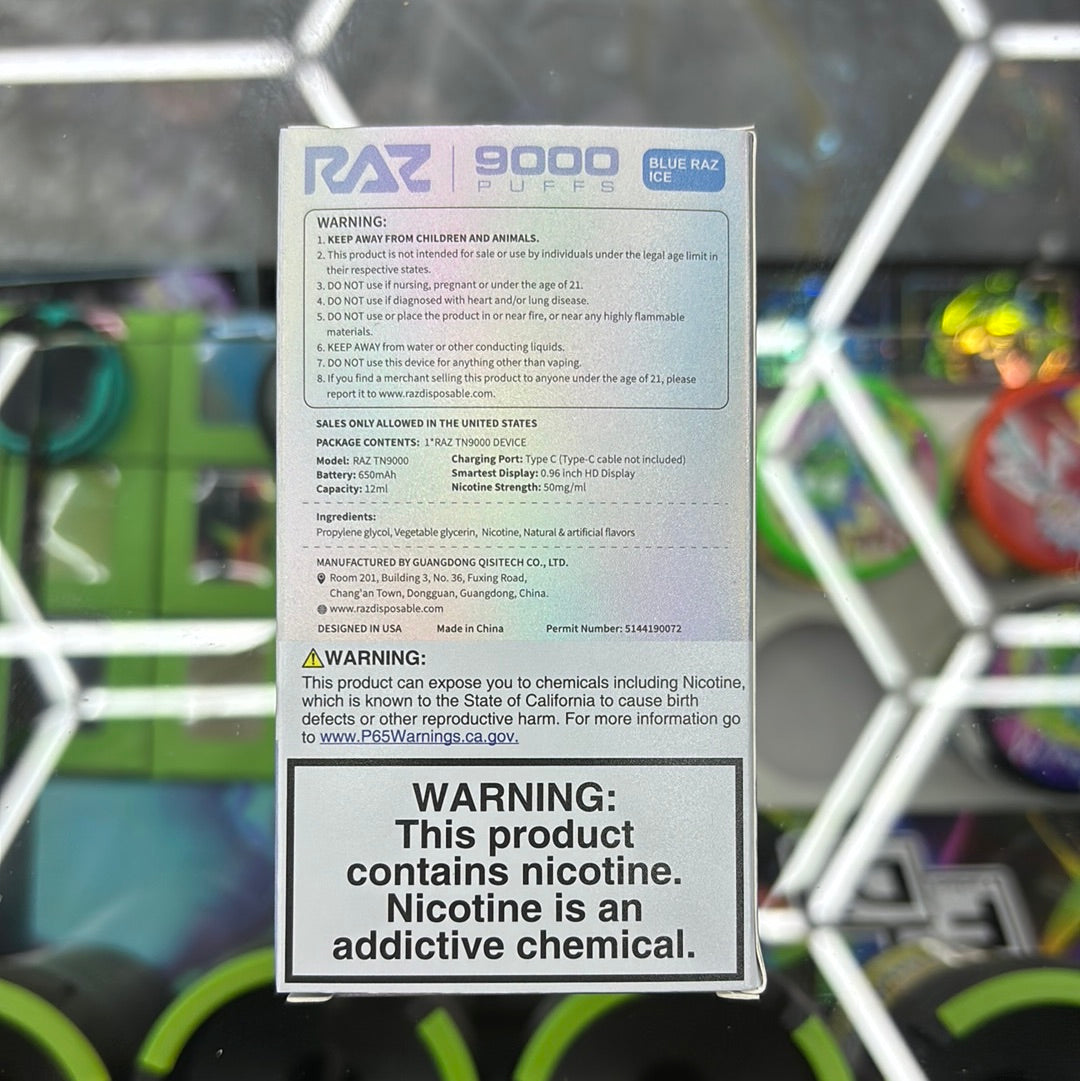 Raz 9000puffs blue raz ice