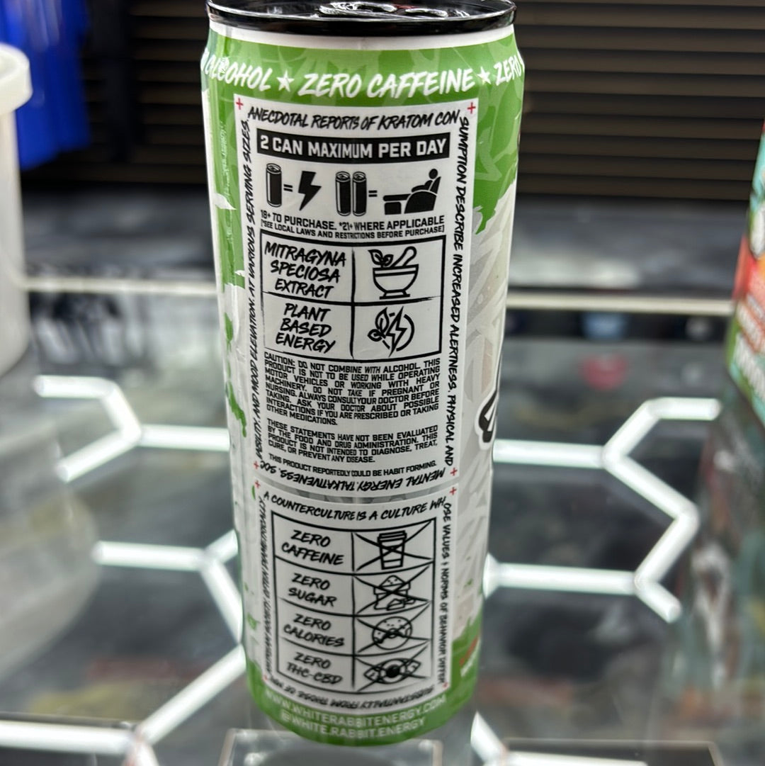 White rabbit, watermelon candy, Kratom seltzer