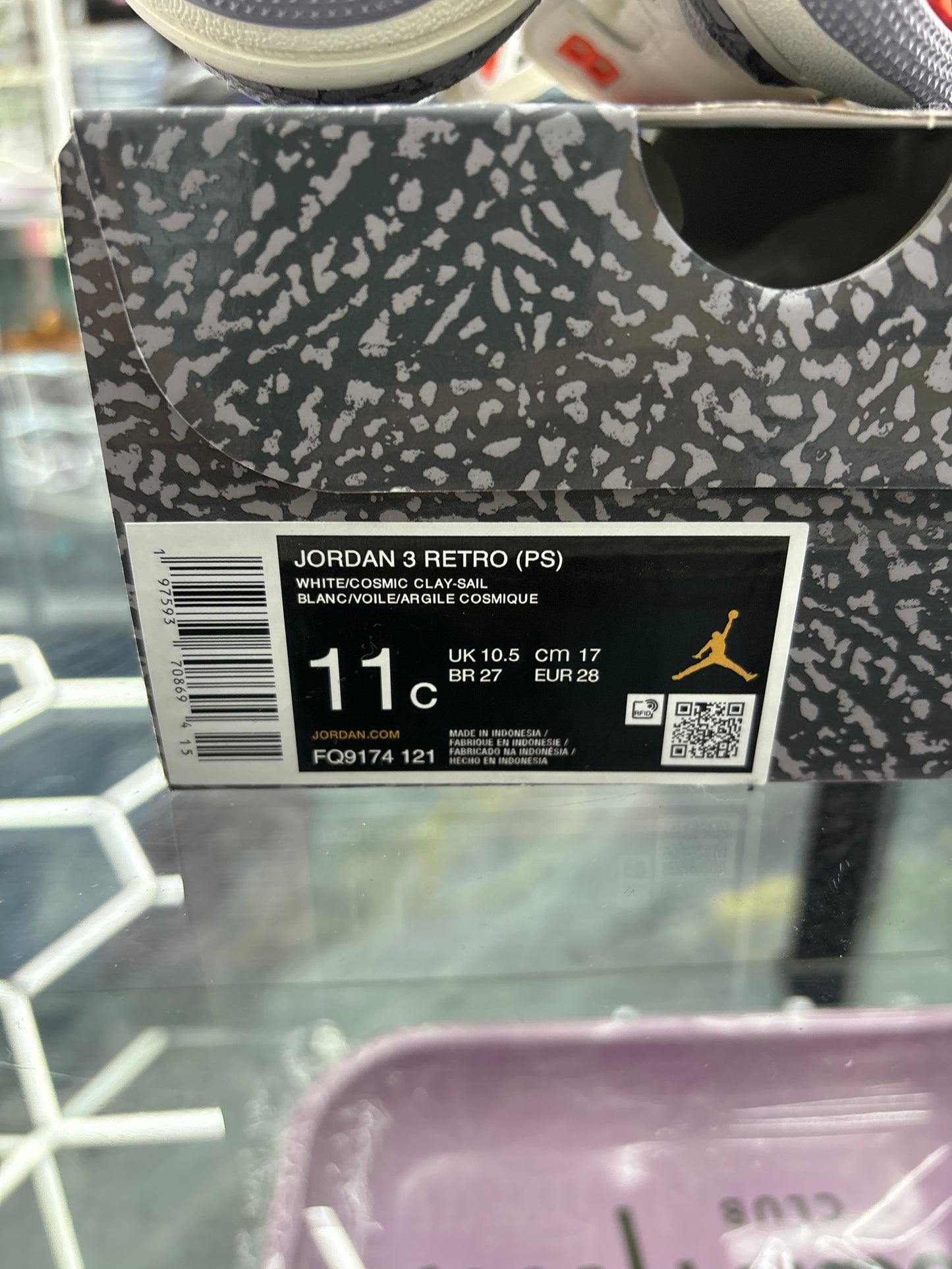 Jordan 3 retro ps white/cosmic claysail 11c