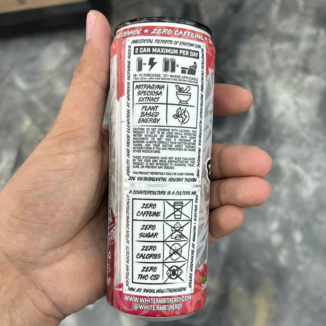 White rabbit, cherry bomb, Kratom seltzer