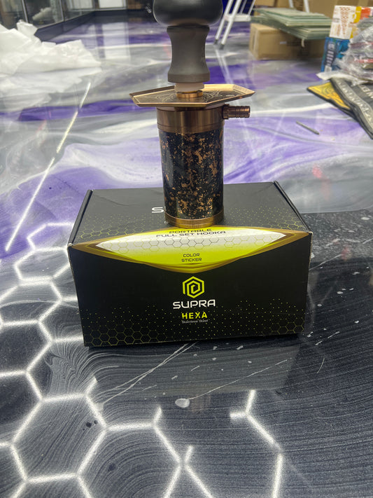 supra hexa portable hookah set rose gold