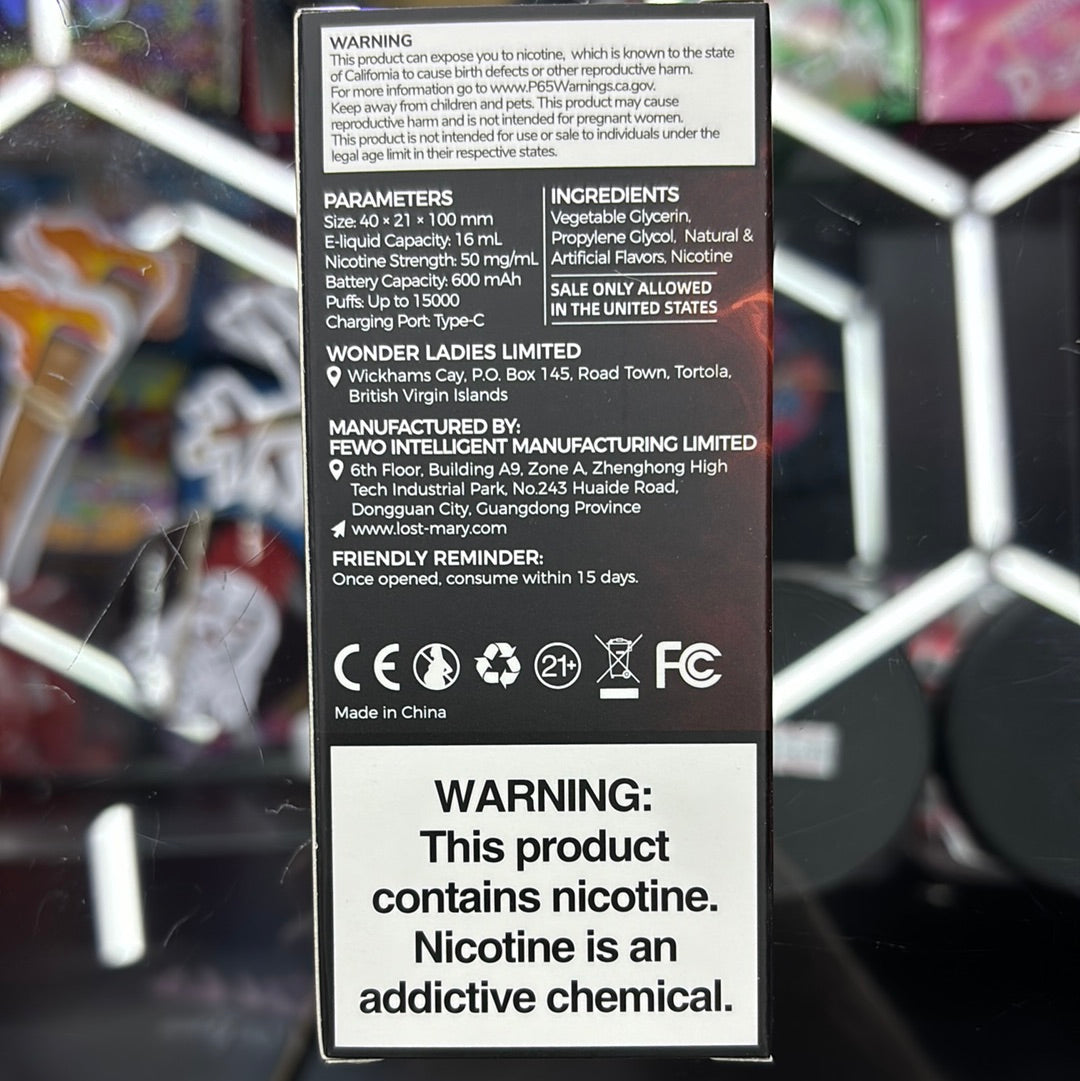 Lost Mary 15,000 puffs watermelon, ice