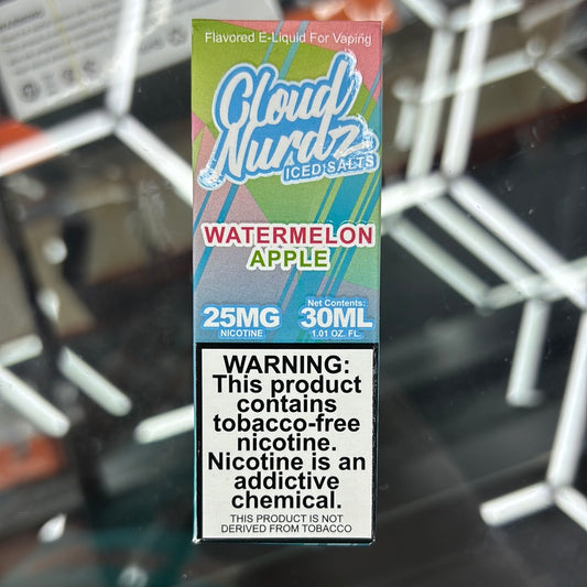 Cloudnurdz watermelon apple iced salts 25mg
