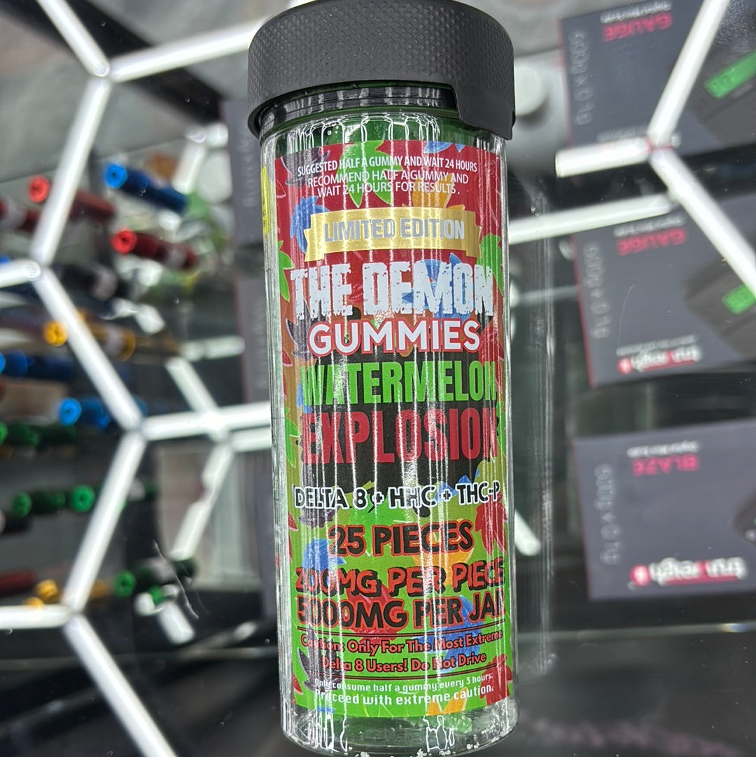 The demon gummy  watermelon, explosion, 5000 MG per jar