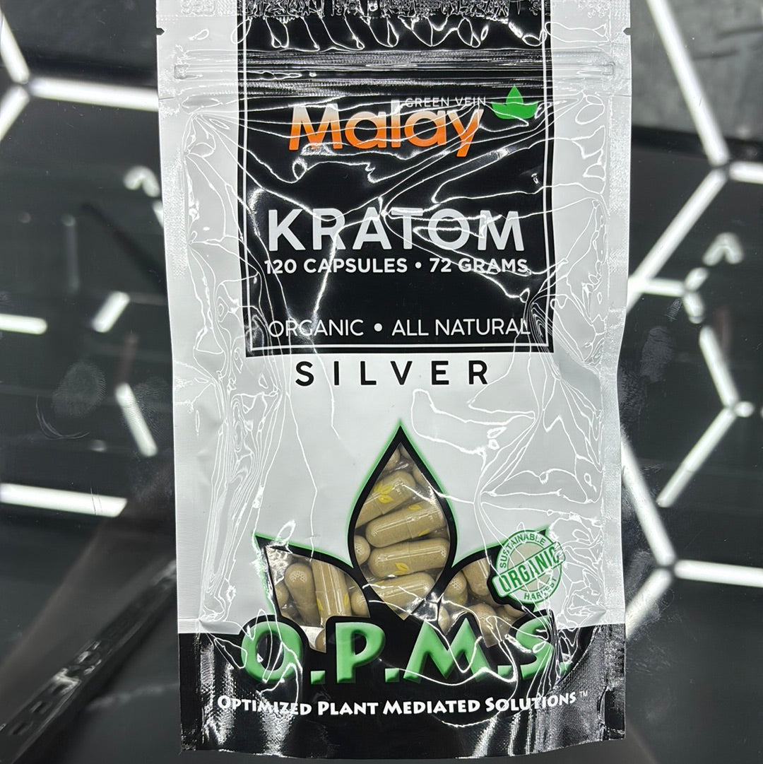 Opms Kratom , 120 capsules Malay green vein