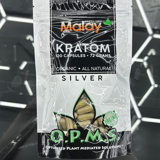 Opms Kratom , 120 capsules Malay green vein