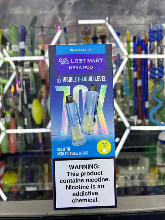 Lost Mary nera pod 2 pods 70k hits blue raz ice