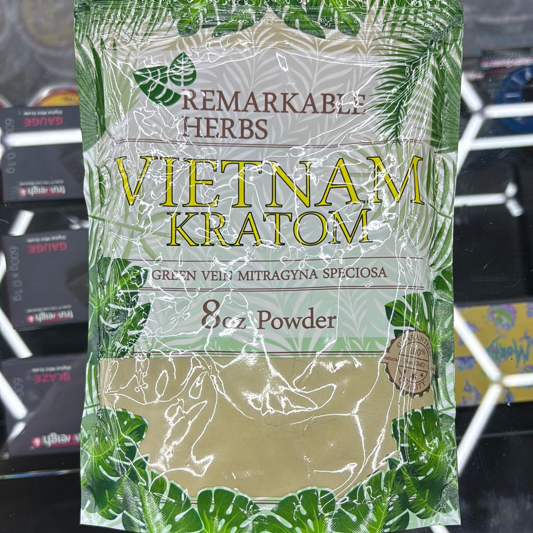 Remarkable herbs, vietnam Kratom , green vein mitragyna speciosa 8oz powder