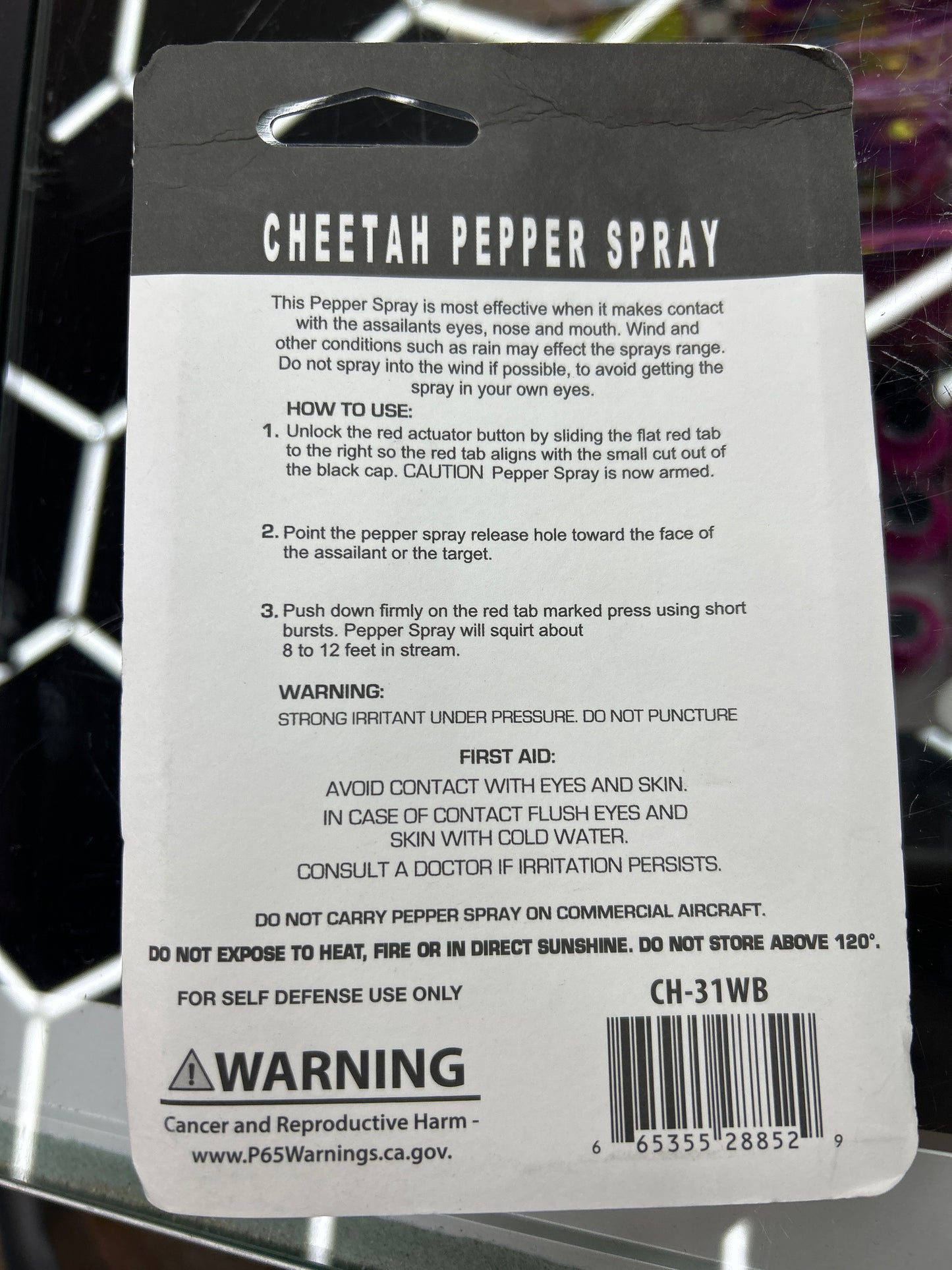 Cheetah Pepper spray defense spray white bling