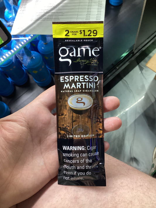 Game expresso martini cigarillos