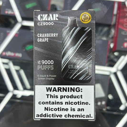 Czar cranberry grape, 9000 puffs