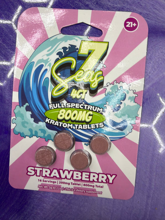 7 seas 4ct full spectrum 800mg kratom tablets Strawberry