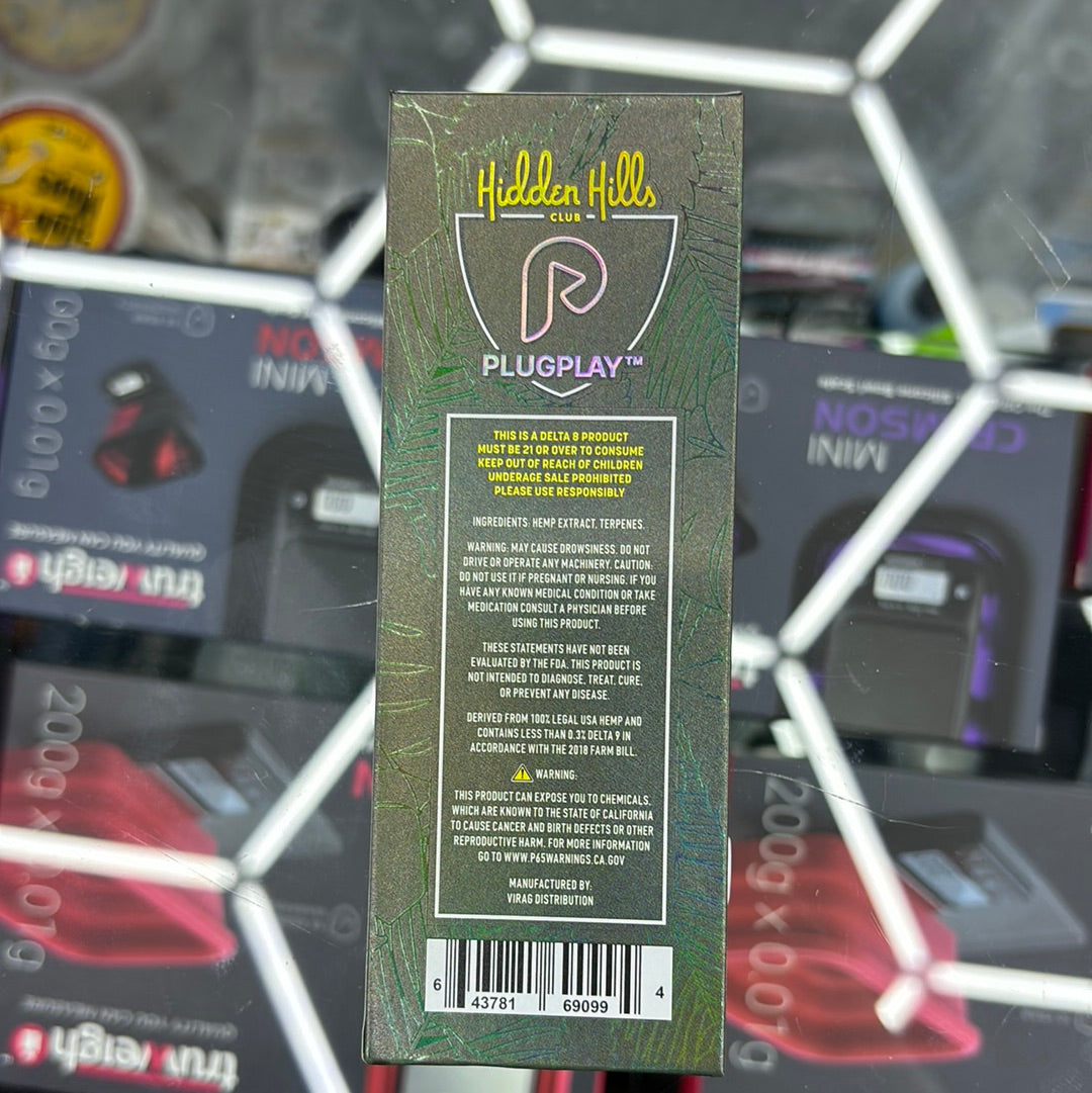 Hidden hills / plug and play dual flavor peach fun Fetty sativa/pink berry Kush Indica