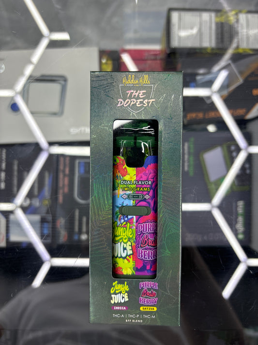 Hidden Hills jungle juice, Indica, purple brain, berry sativa