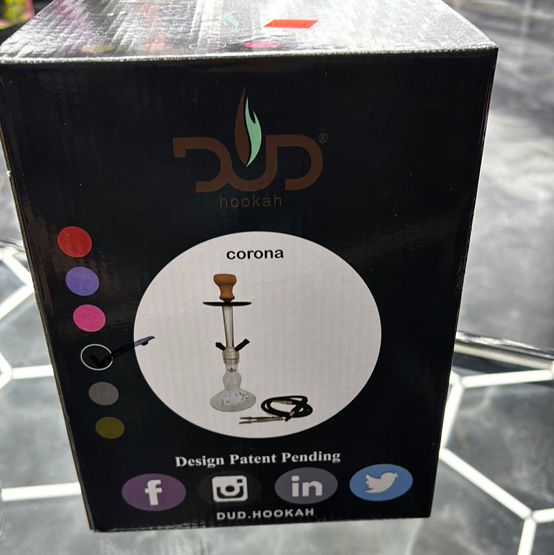 Dud hookah smokey white, and black