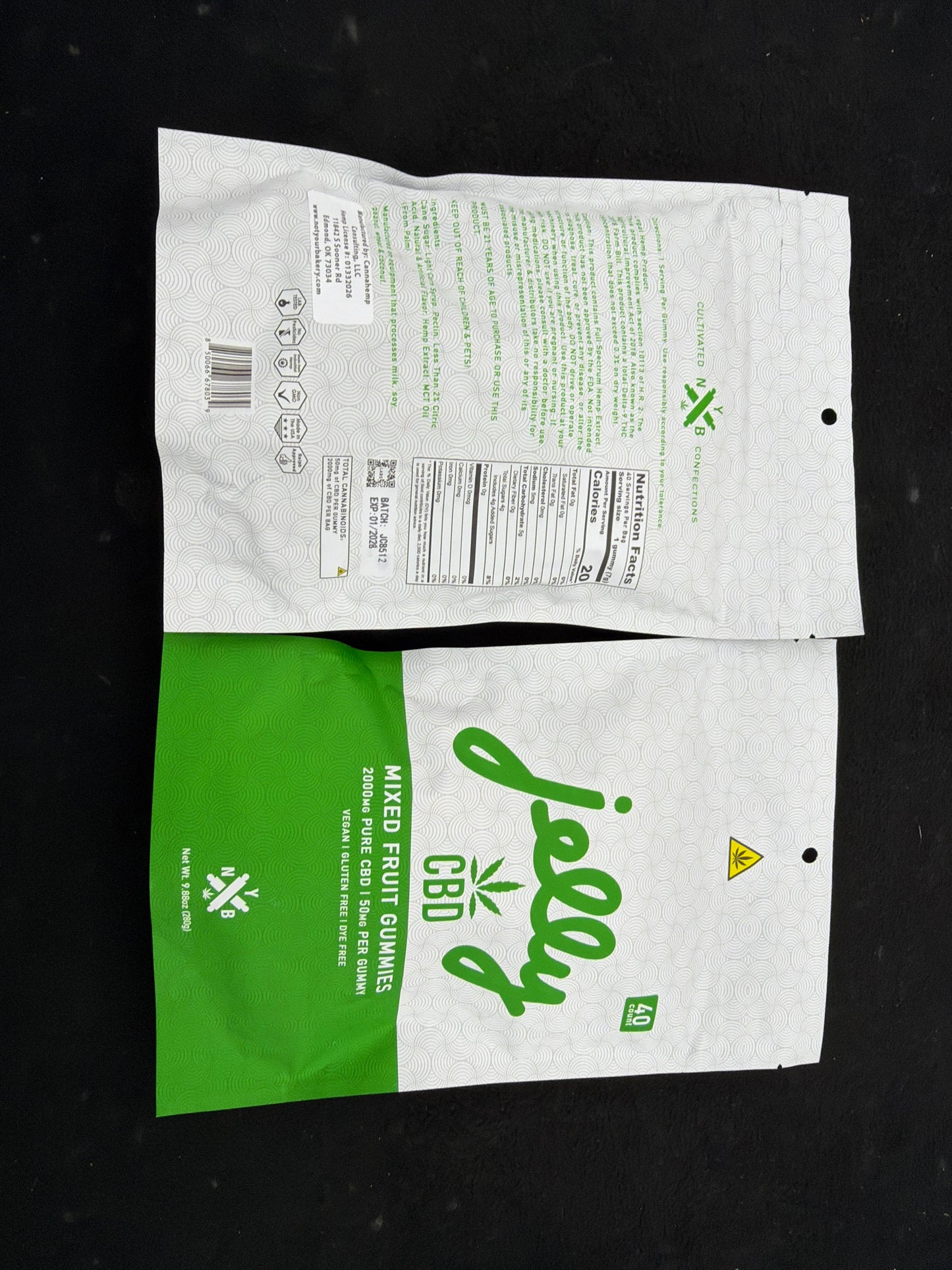 NYB jelly cbd gummies live rosin 10,000mg total 500per gummy mixed fruit gummies
