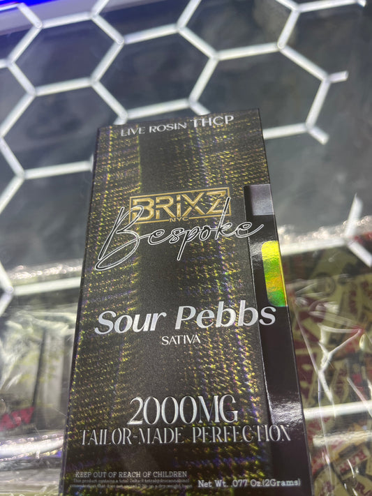 Brixz nyc bespoke live rosin thcp sour pebbs 2000mg sativa