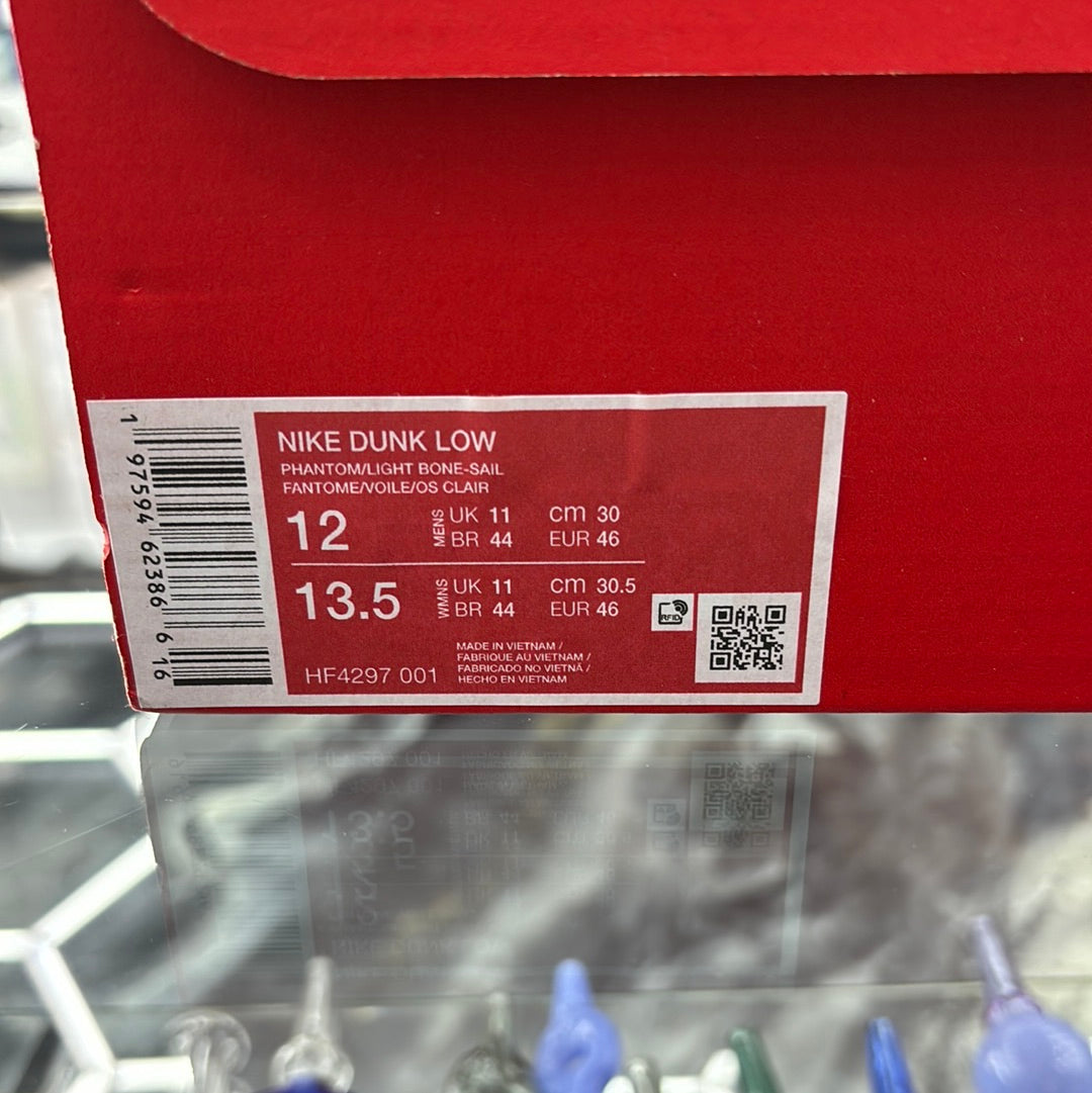 Nike dunk low phantom/light bone – sail size 12 M ￼