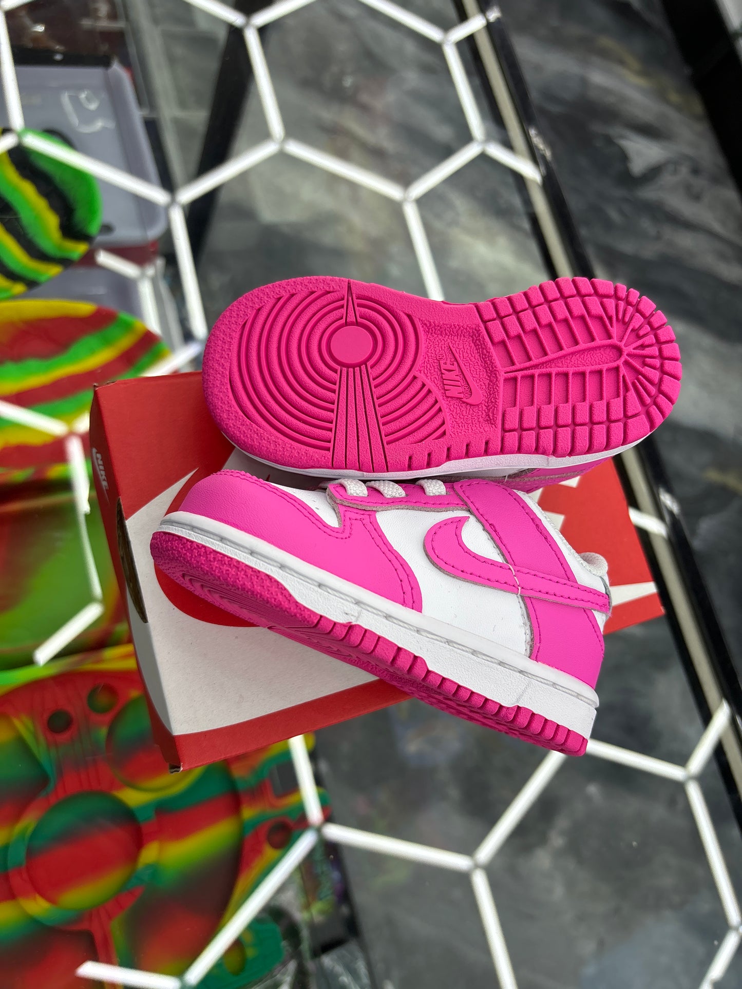 Nike dunk low tde )(white  laser pink