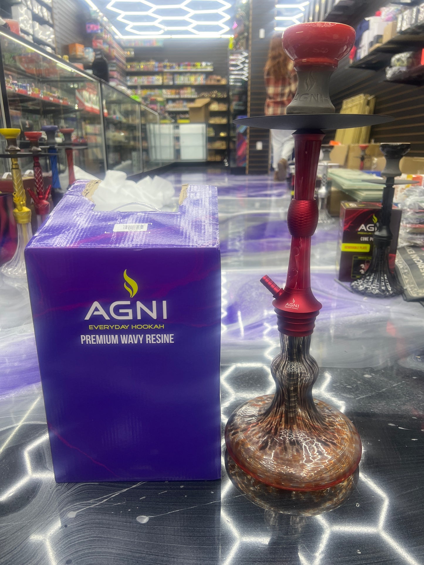 Agni hookah galaxy dual red