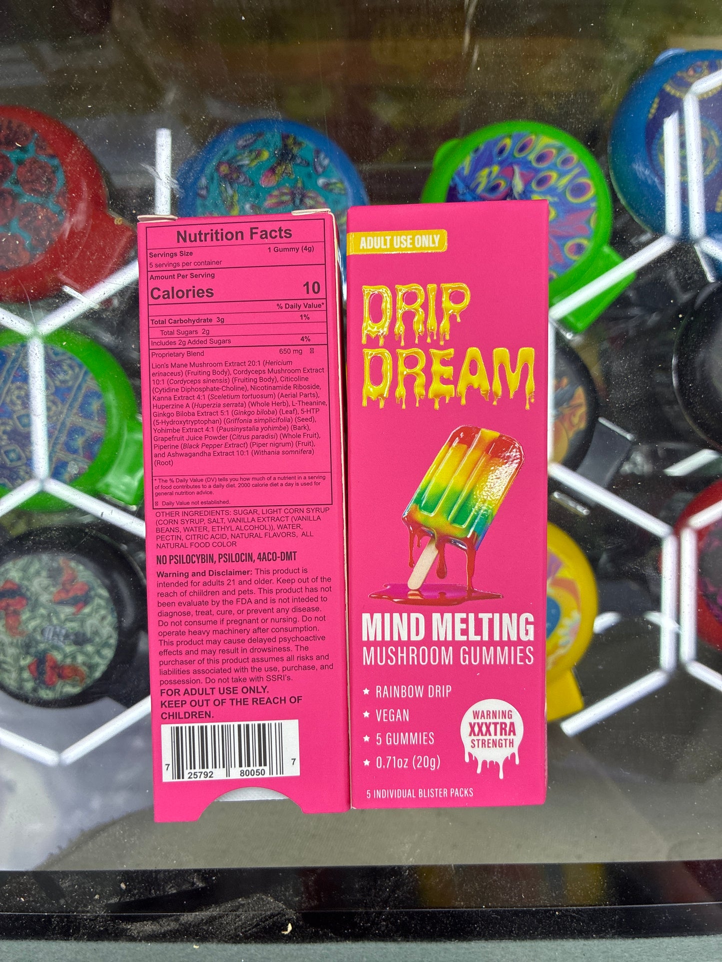 Drip dream mind melting mushroom gummies 5ct rainbow sherbet