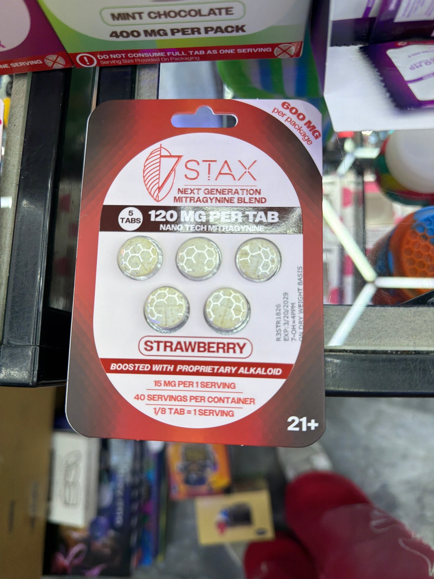 7 STAX - Kratom Extract Tablets 120mg 5ct Strawberry