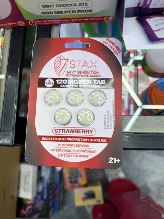 7 STAX - Kratom Extract Tablets 120mg 5ct Strawberry