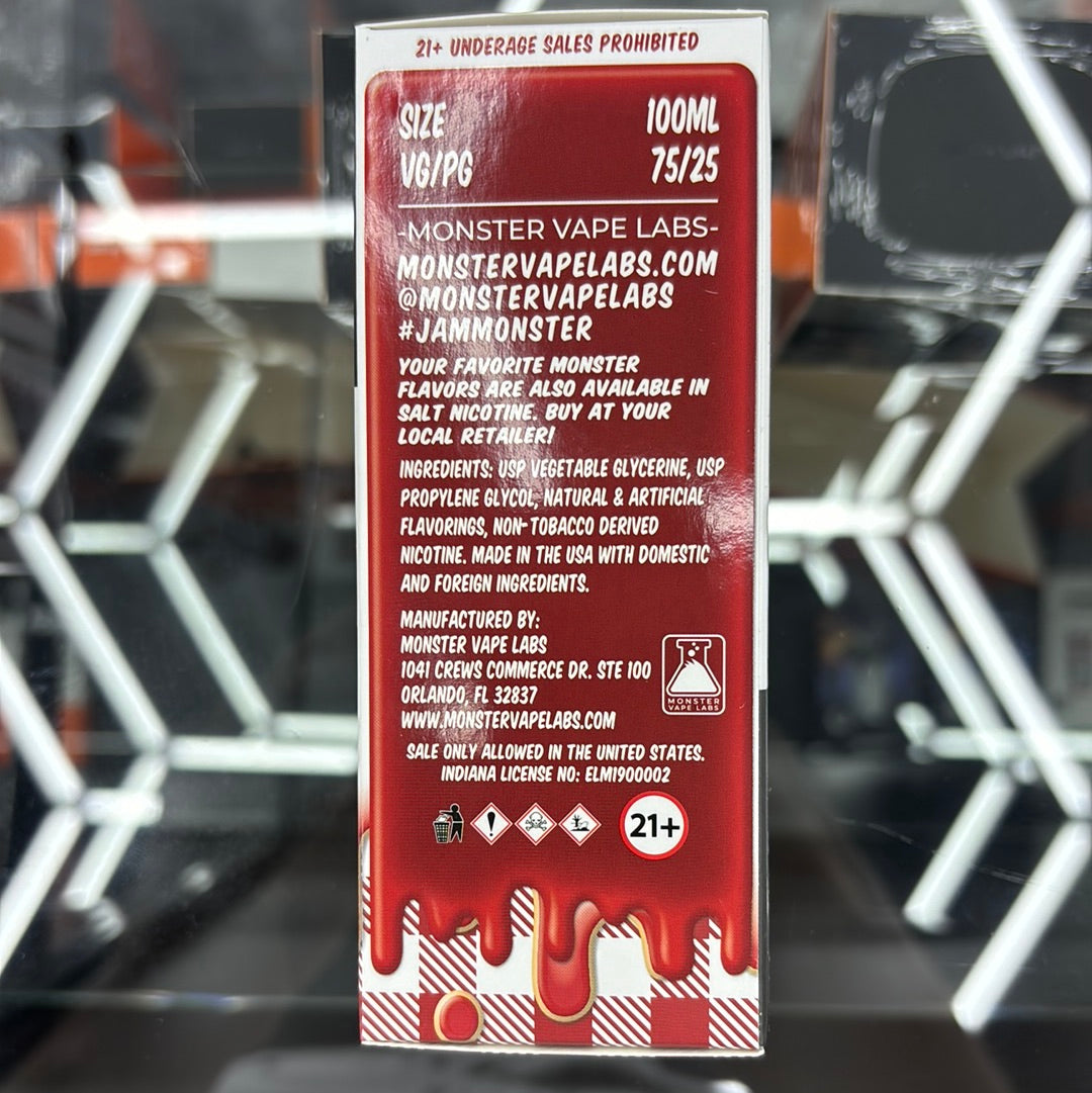 Jam, monster P B, and strawberry 6MG