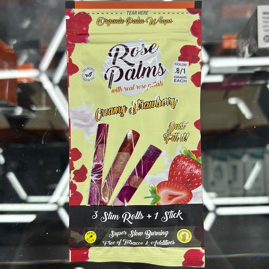 Rose palms creamy strawberry , 3 slim rolls plus 1 stick