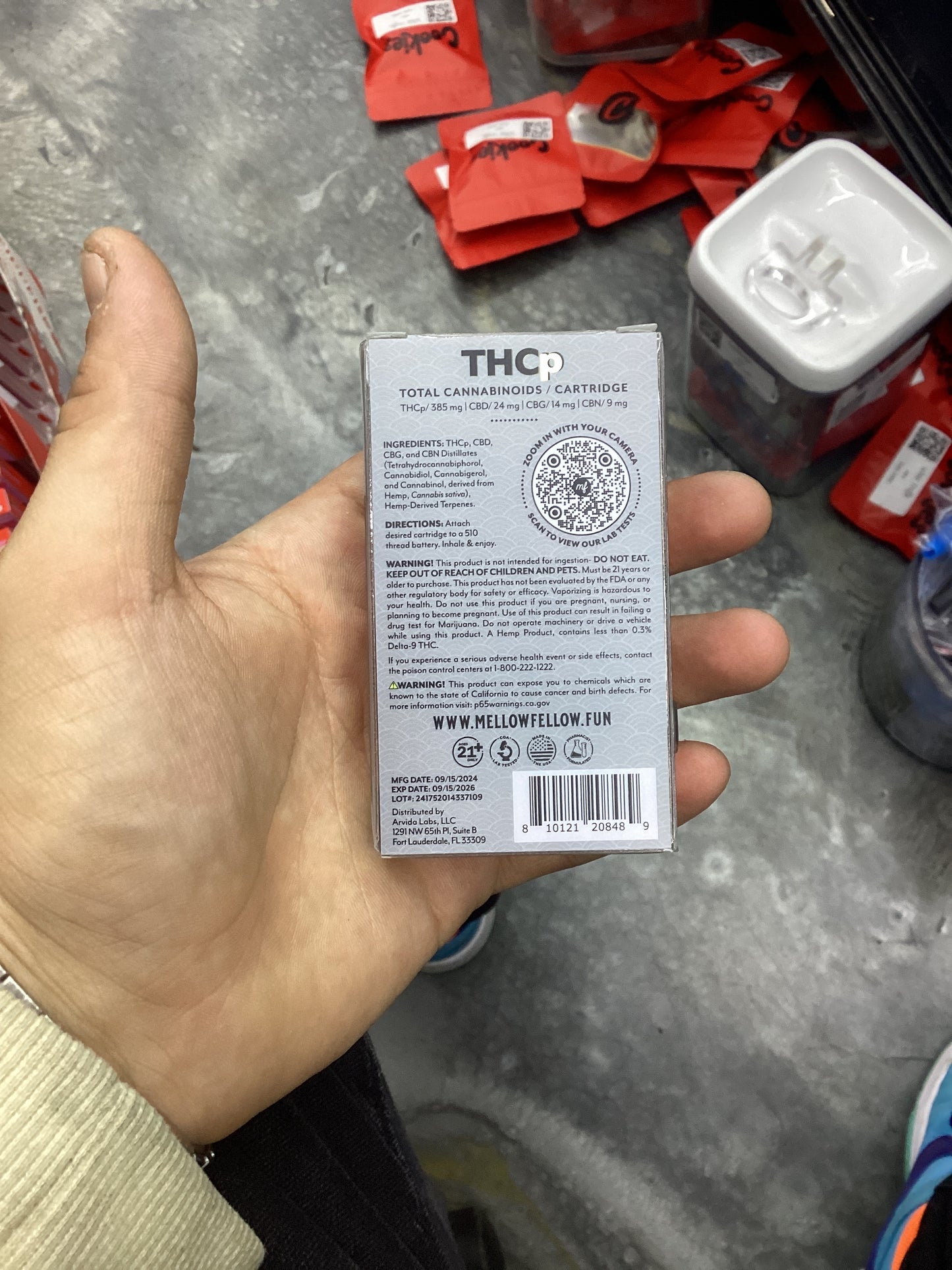 Mellow fellow thcp 0.5g vape miami haze sativa