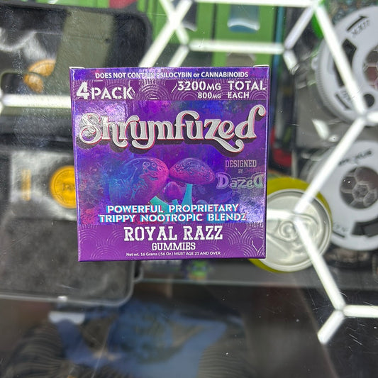 Shrumfuzed 4pack royal razz shroom gummies