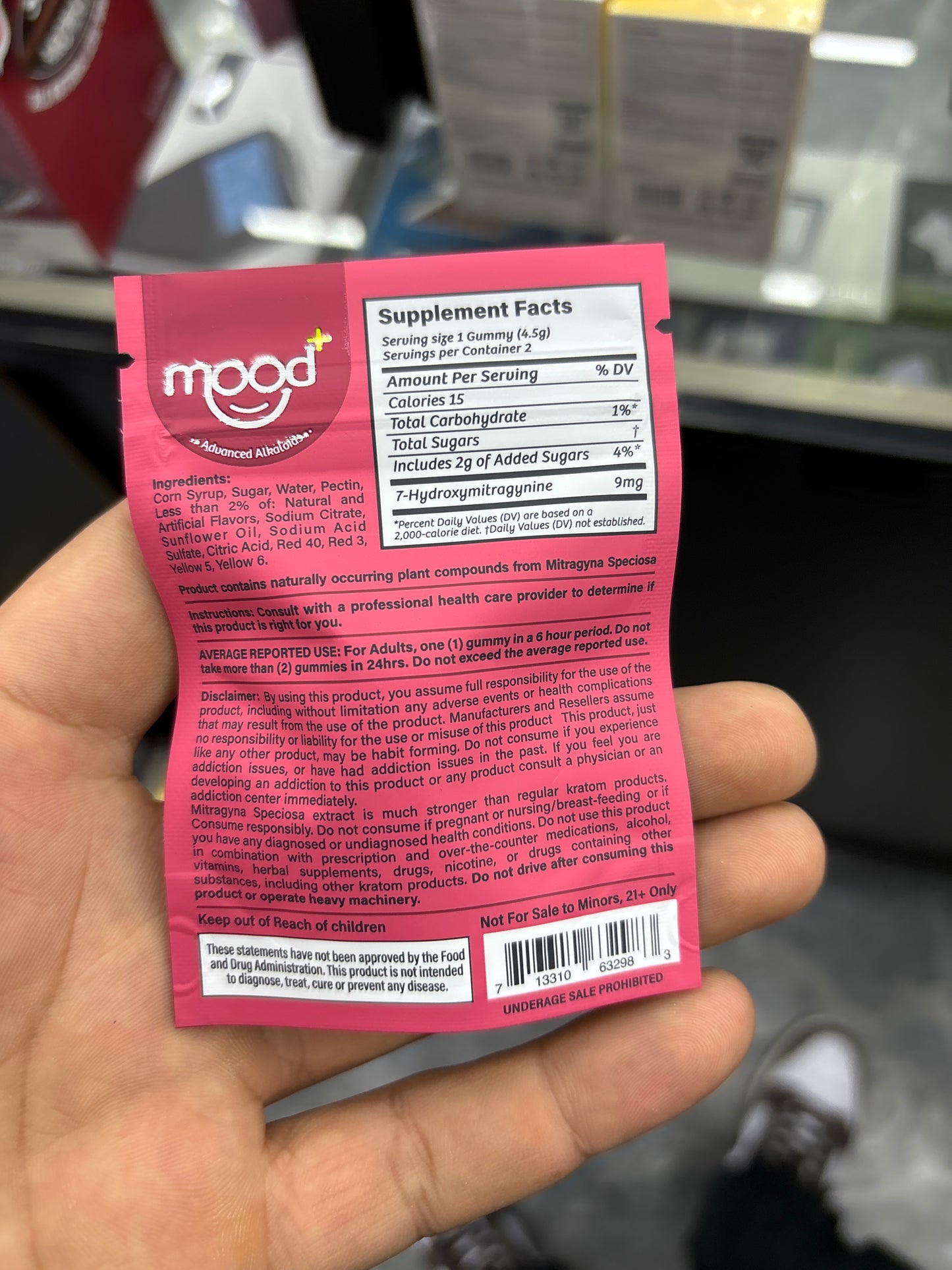 Mood + gummies 18mg strawberry 2ct