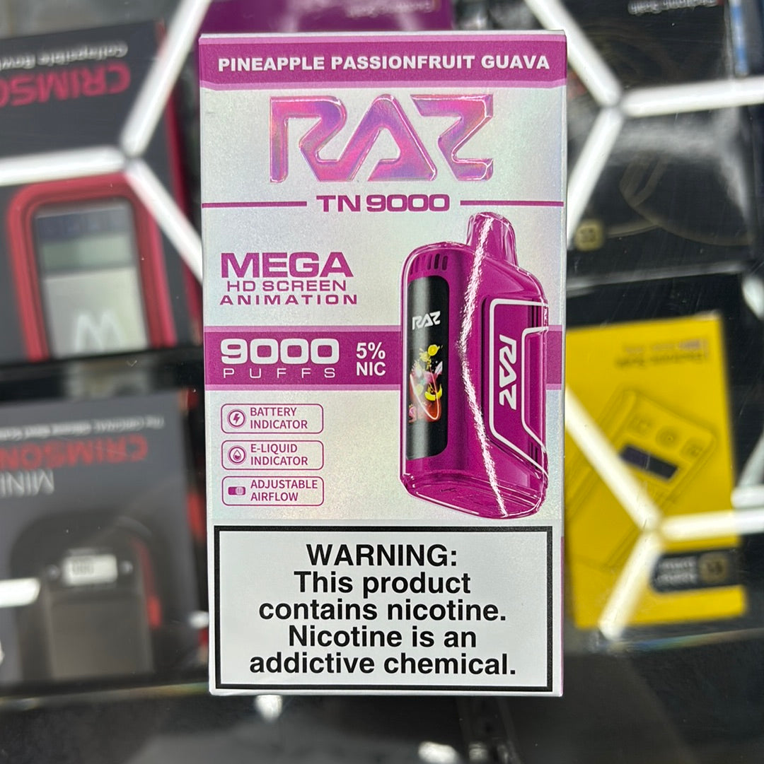 Raz pineapple, passionfruit, guava , 9000 puffs