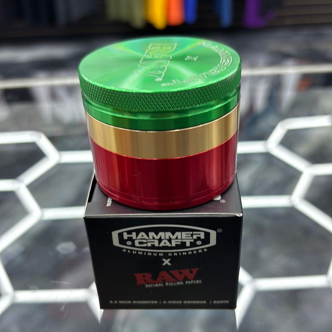 Raw X hammer craft 2.2 inch diameter, 4 piece grinder Rasta