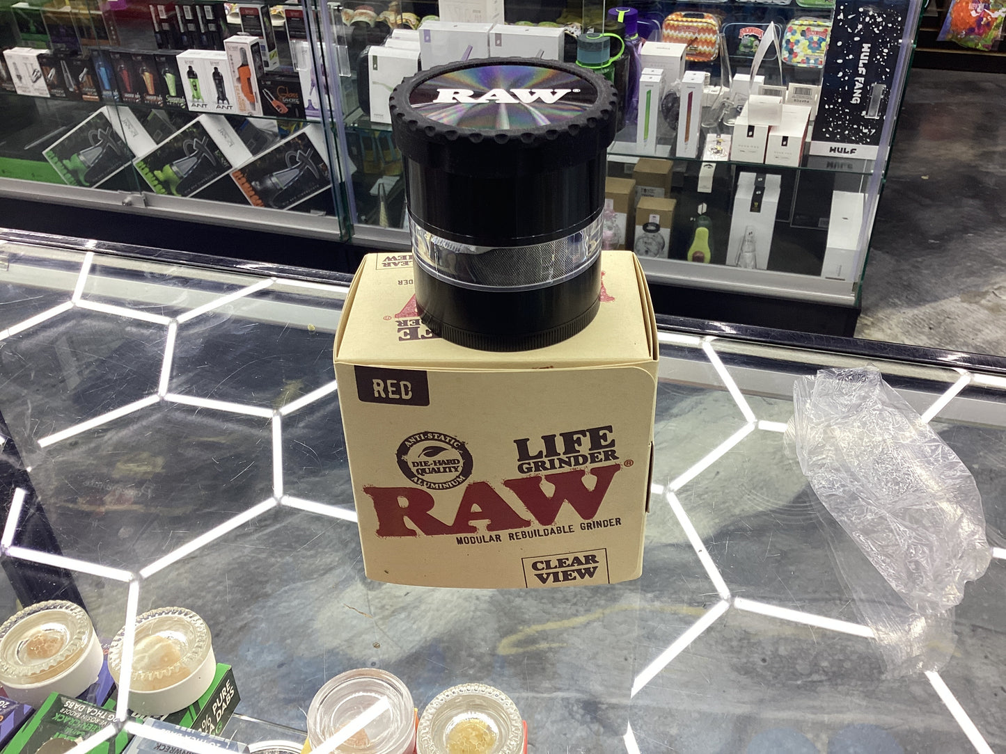Raw life grinder clear view  black