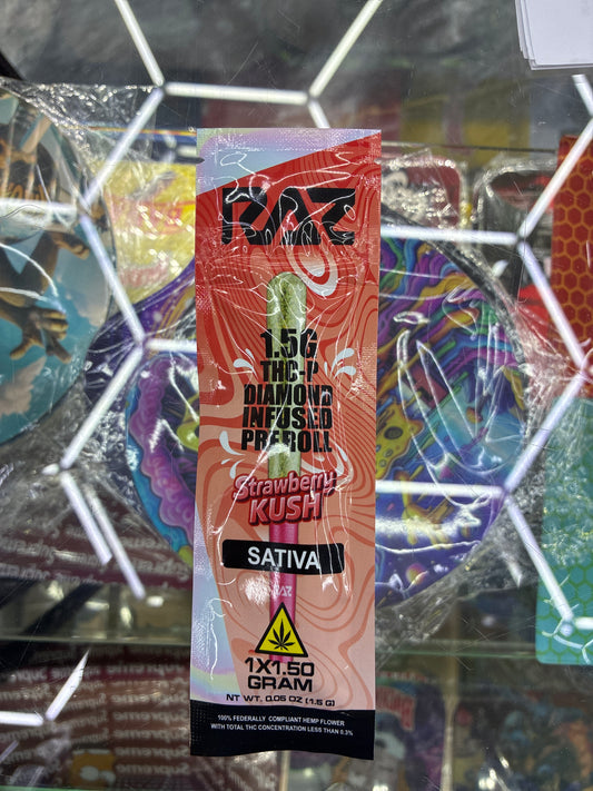 Raz 1.5g thcp diamond infused pre roll strawberry kush sativa