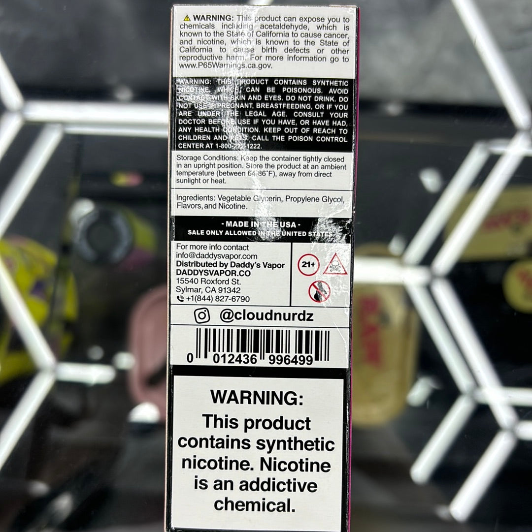 Cloud nurdz,watermelon berry 3MG 100ml