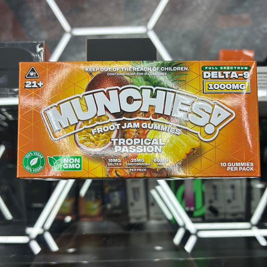 Munchies fruit jam gummies tropical passion 10 gummy’s per pack 1000MG