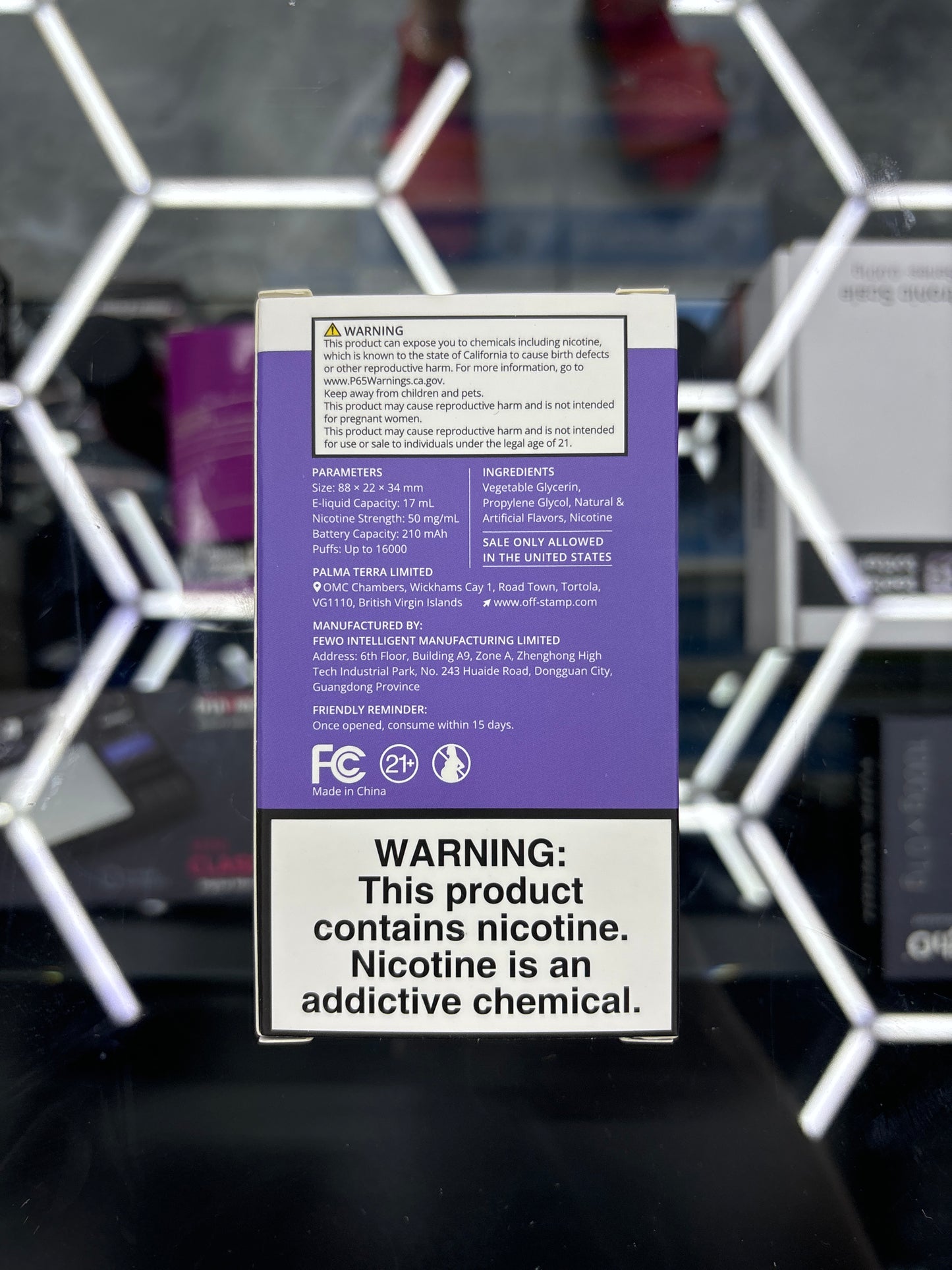 Off stamp pod blue razz grape ice