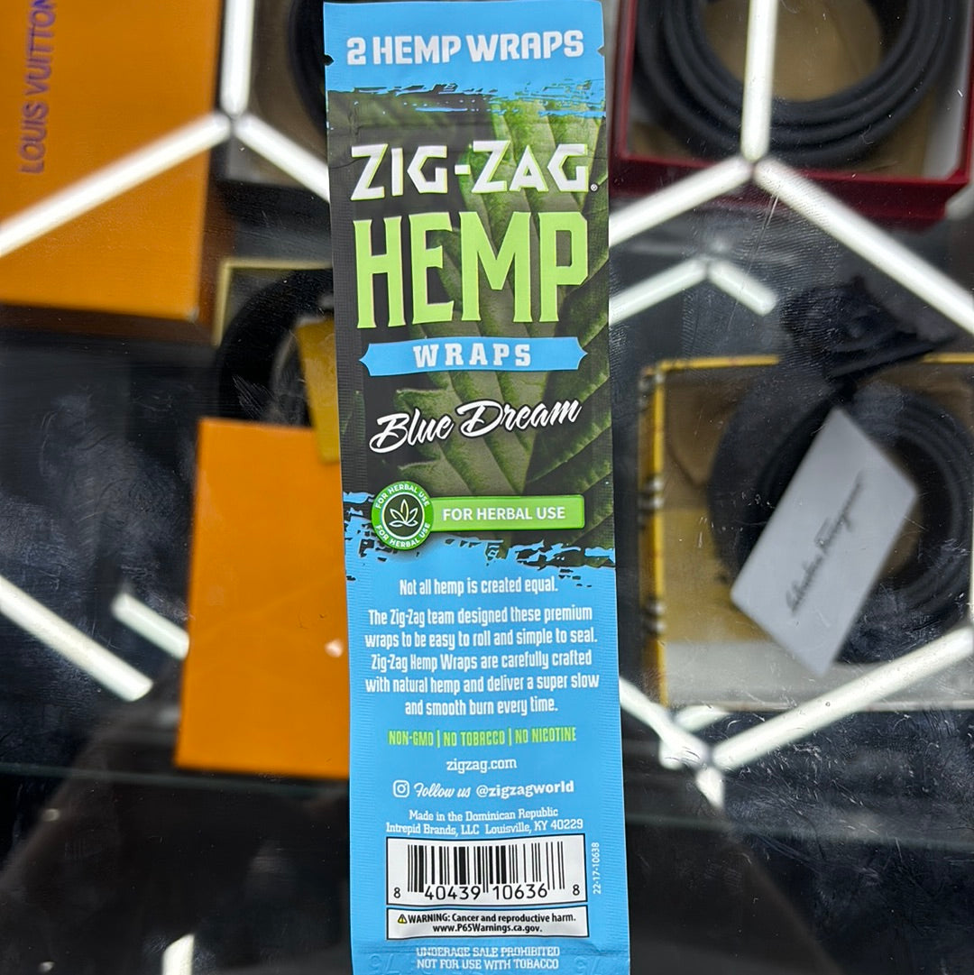 Zig-zag hemp wraps blue dream