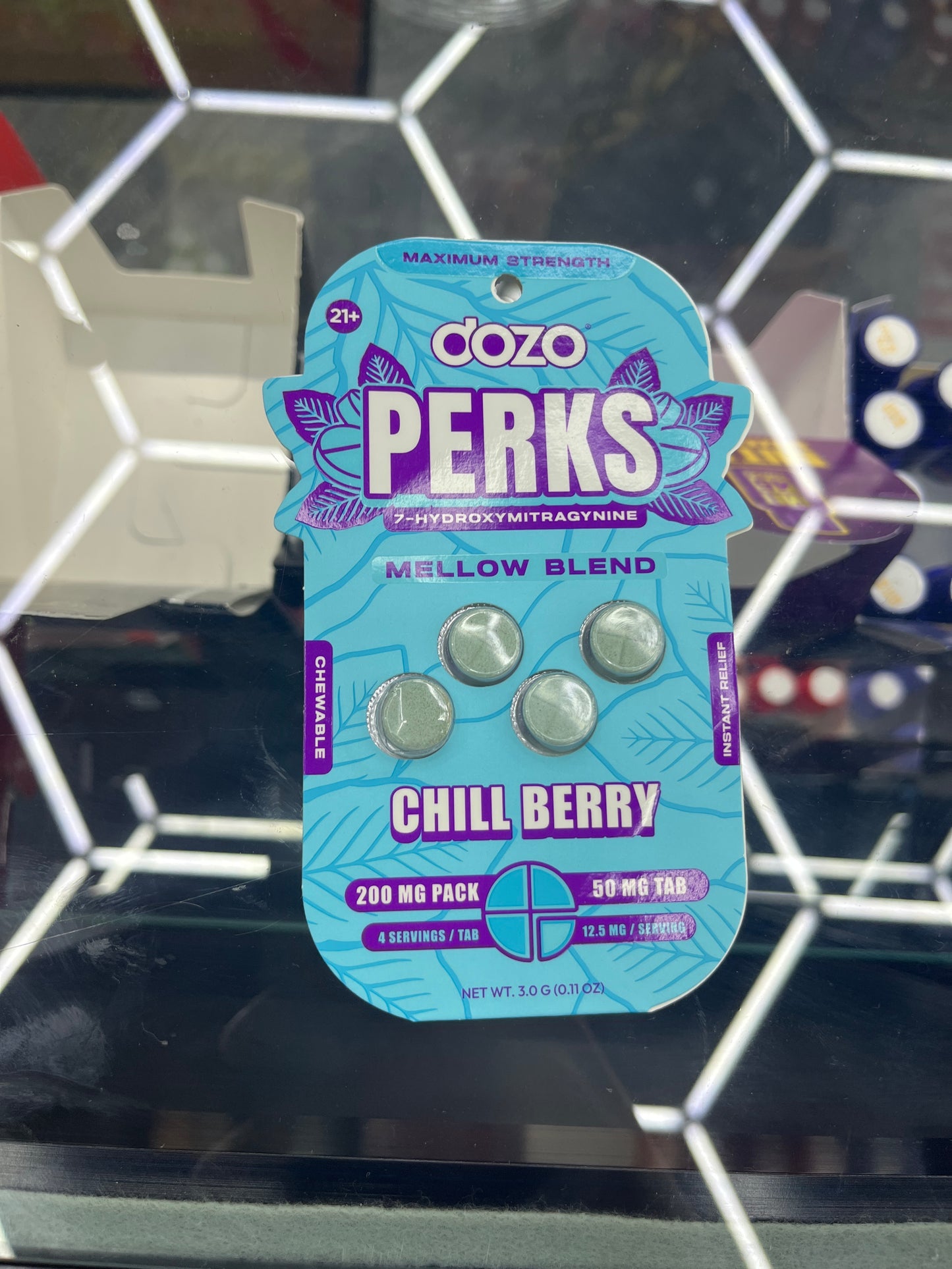 Dozo perk 7-hydromitragynine 200mg/50mg serving mellow blend chill berry