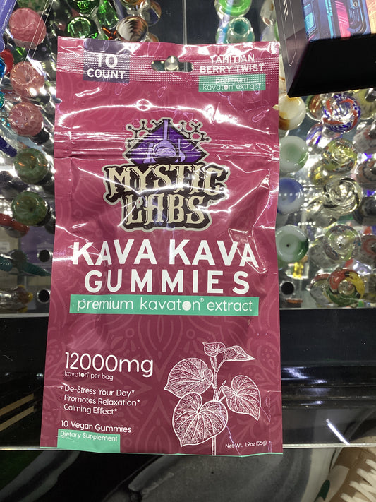 Mystic labs tahitian berry twist kava kava premium kavaton extract gummies  12000mg 10ct