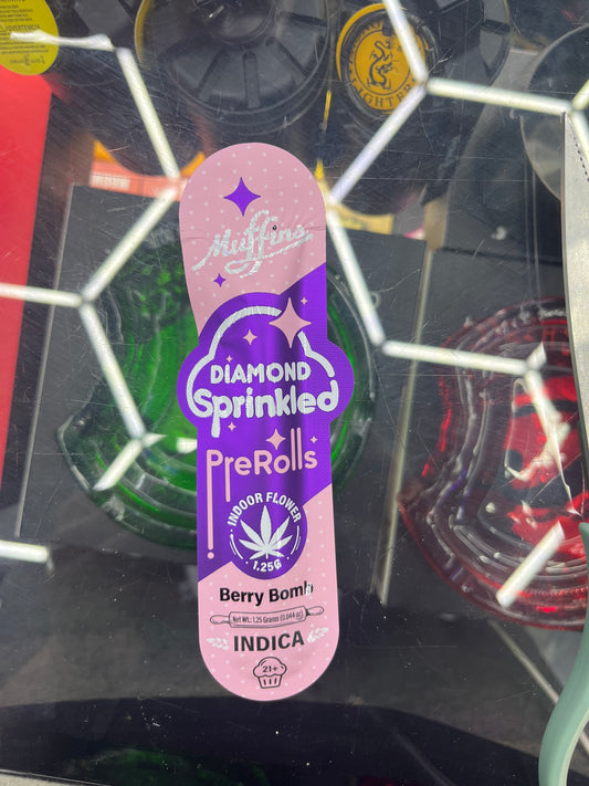 Muffin diamond sprinkled prerolls berry bomb