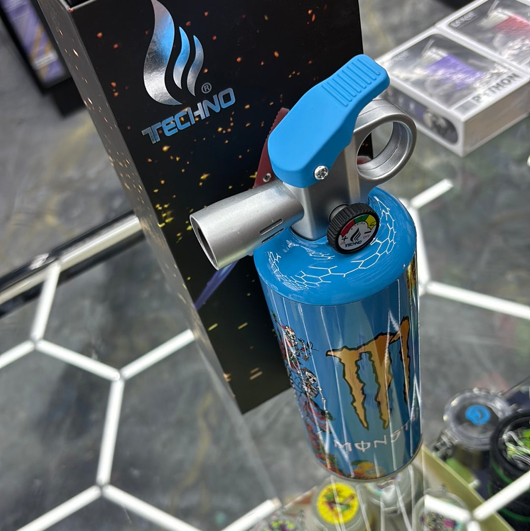Techno extinguisher, torch, monster design